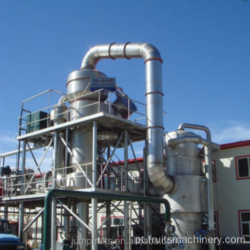 Evaporador de pasta de tomate industrial na fábrica de processamento